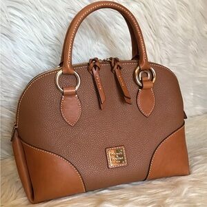 Dooney & Bourke Florentine pebble domed satchel caramel tan